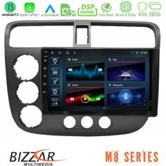 Bizzar M8 Series Honda Civic 2001-2005 8core Android13 4+32GB Navigation Multimedia Tablet 9"