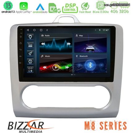 Bizzar M8 Series Ford Focus Auto AC 8core Android13 4+32GB Navigation Multimedia 9"