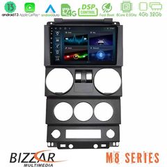 Bizzar M8 Series Jeep Wrangler 2Door 2008-2010 8core Android13 4+32GB Navigation Multimedia Tablet 9"