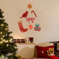 Αυτοκόλλητα τοίχου Xριστουγεννιάτικα αντικείμενα φτιαγμένα με τέμπερα 210x240 Αυτοκόλλητα τοίχου