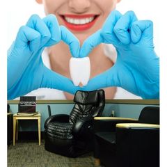 Οδοντίατρος με δόντι 140x80 Ύφασμα