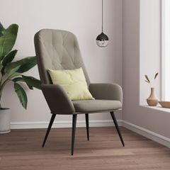 Πολυθρόνα Relax Ανοιχτό Γκρι Βελούδινη 341194