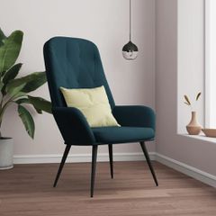 Πολυθρόνα Relax Μπλε Βελούδινη 341204