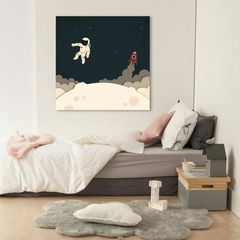 Πίνακας σε καμβά Άνθρωπος στη Σελήνη 230x230 Τελαρωμένος καμβάς σε ξύλο με πάχος 2cm