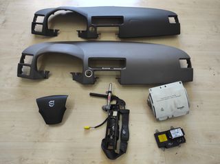 Πλήρες σετ αερόσακων (οδηγού, ζώνες, ταμπλό, ECU) από Volvo S40/V50 2004-2012 (μαυρο ή μπέζ ταμπλό )