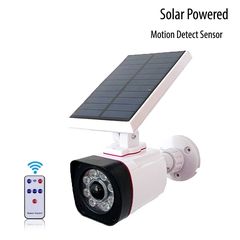 Ηλιακό Φωτιστικό 8LED Ομοίωμα Κάμερας με 3 Λειτουργίες Φωτισμού + Τηλεχειριστήριο