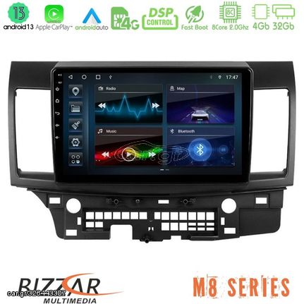 Bizzar M8 Series Mitsubishi Lancer 2008 – 2015 8core Android13 4+32GB Navigation Multimedia Tablet 10"