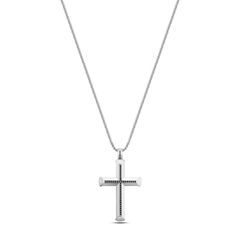 Police Geometric Metal, Men's Cross - Νecklace From Silver Stainless Steel PEAGN0001405