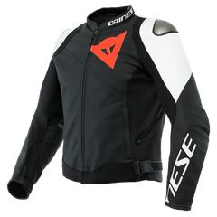 ΜΠΟΥΦΑΝ ΔΕΡΜΑΤΙΝΟ SPORTIVA LEATHER JACKET BLACK-MATT/BLACK-MATT/WHITE 201533872| DAINESE