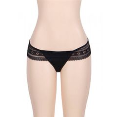 Plus Size Low Rise Lace Thong Black-thumb-1