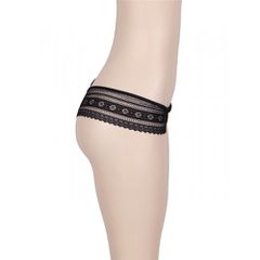 Plus Size Low Rise Lace Thong Black-thumb-3