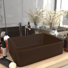 Νιπτήρας Πολυτελής Σκούρο Καφέ Ματ 41 x 30 x 12 εκ. Κεραμικός 147050