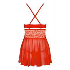 Obsessive Charming Red Babydoll with Thong-thumb-4