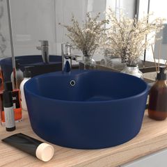 Νιπτήρας με Υπερχείλιση Σκούρο Μπλε Ματ 36x13 εκ. Κεραμικός 147034