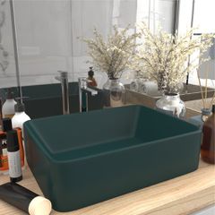Νιπτήρας Πολυτελής Σκούρο Πράσινο Ματ 41x30x12 εκ. Κεραμικός 147047
