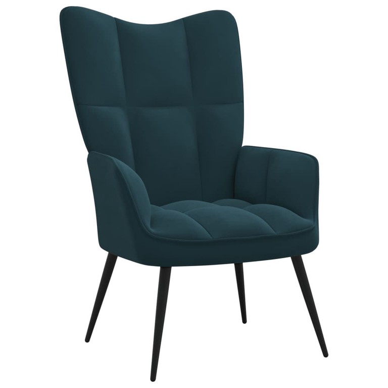Πολυθρόνα Relax Μπλε Βελούδινη 328083