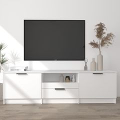 Έπιπλο Τηλεόρασης Λευκό 140x35x40 εκ. από Τεχνητό Ξύλο 811448