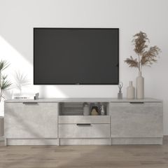 Έπιπλο Τηλεόρασης Γκρι Σκυροδέματος 140x35x40 εκ. Επεξεργ. Ξύλο 811452
