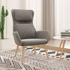 Πολυθρόνα Relax Ανοιχτό Γκρι Βελούδινη 341351