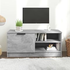 Έπιπλο Τηλεόρασης Γκρι Σκυροδέματος 80x35x36,5 εκ. Επεξ. Ξύλο 811474