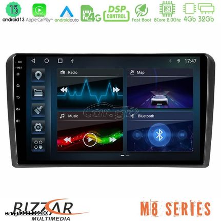 Bizzar M8 Series Audi A3 8P 8core Android13 4+32GB Navigation Multimedia Tablet 9"