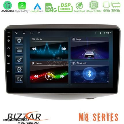 Bizzar M8 Series Toyota Yaris 1999 - 2006 8core Android13 4+32GB Navigation Multimedia Tablet 9"