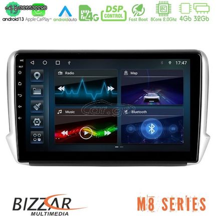 Bizzar M8 Series Peugeot 208/2008 8core Android13 4+32GB Navigation Multimedia Tablet 10"