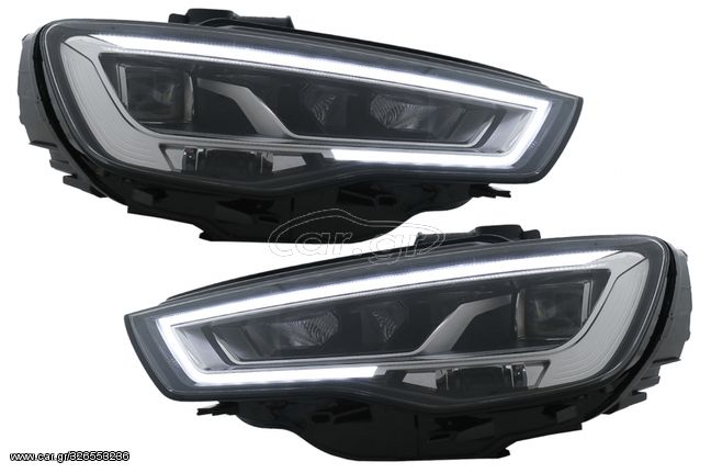 Full LED Φανάρια Εμπρός για Audi A3 8V Pre-Facelift (2013-2016) για Halogen με Dynamic Φλας