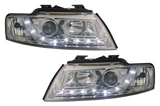 LED DRL Φανάρια Εμπρός για Audi A4 B6 Cabrio (2000-2006) Chrome