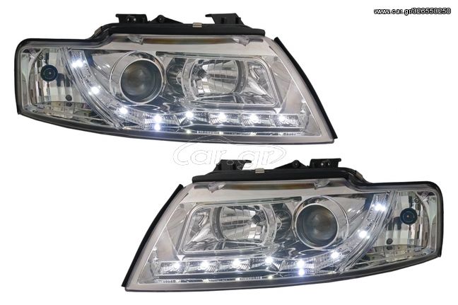 LED DRL Φανάρια Εμπρός για Audi A4 B6 Cabrio (2000-2006) Chrome