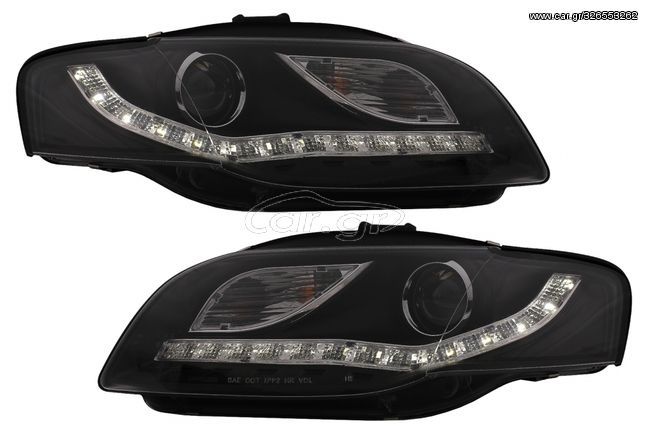 LED Φανάρια Εμπρός για Audi A4 B7 (11.2004-03.2008) Black