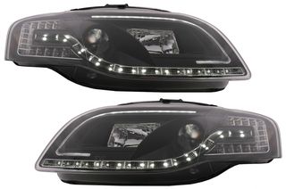 C LED Tube Light Φανάρια Εμπρός για Audi A4 B7 (11.2004-03.2008) Black