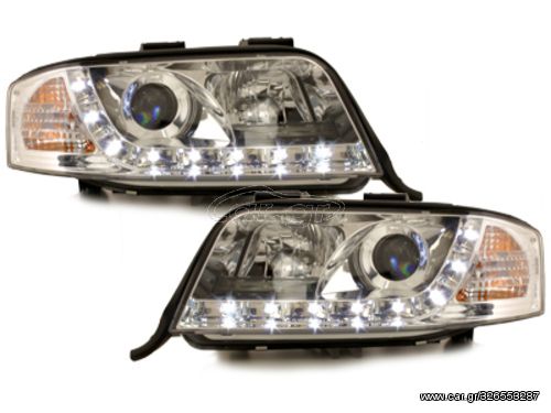 Φανάρια Εμπρός για Audi A6 (06.2001-05.2004) DRL Chrome