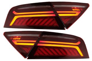 LED Light Bar Φανάρια Πίσω για Audi A7 4G (2010-2014) Facelift Design Cherry Red Smoke