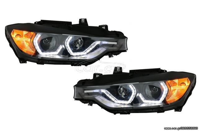 Angel Eyes Φανάρια Εμπρός LED DRL για Bmw 3 Series F30 F31 Sedan Touring (10.2011-05.2015) Black