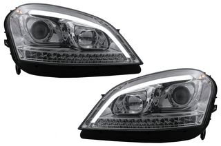 LED Tube Light Φανάρια Εμπρός για Mercedes M-Class W164 ML (2005-2007) Chrome με Dynamic Φλας