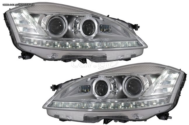 LED Φανάρια Εμπρός για Mercedes S-Class W221 (2005-2009) Facelift Look με Dynamic Φλας