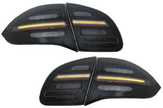 Full LED Φανάρια Πίσω για Porsche Cayenne 958 E2 92A Prefacelift (2010-2014) Black Smoke με Dynamic Φλας
