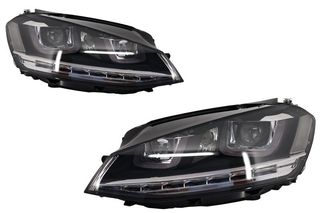 Φανάρια Εμπρός 3D LED DRL για VW Golf 7 VII (2012-2017) Silver R-Line LED Flowing Dynamic Φλας