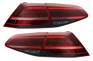 Full LED Φανάρια Πίσω για VW Golf 7 & 7.5 VII (2012-2019) Facelift Retrofit G7.5 Look Dynamic Φλας Dark Cherry Red