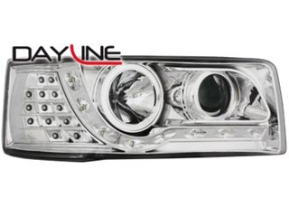 Φανάρια Εμπρός για VW Transporter T4 (1990-2003) LED DRL Design Chrome