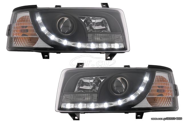 LED DRL Φανάρια Εμπρός για VW Transporter T4 (1990-2003) Black