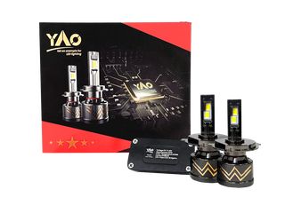 YAO LED H7 CHIP BRIDGELUX CSP CANBUS 2 χρόνια εγγύηση 14.000 lumen 6500K ψυχρό λευκό ΟΛΟΙ οι τύποι διαθέσιμοι  