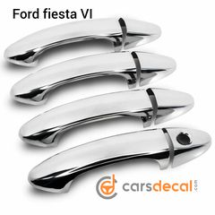 Ford Fiesta VI Νίκελ Καπάκια για Χερούλια Πορτών 
