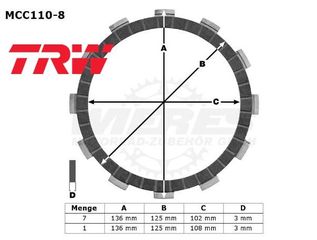 ΔΙΣΚΟΙ ΑΜΠΡΑΓΙΑΖ MCC110-8 HONDA CBR 600 RR ΣΕΤ TRW LUCAS