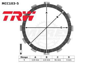 ΔΙΣΚΟΙ ΑΜΠΡΑΓΙΑΖ MCC103-5 HONDA CB 125 - XR 125 - XL 185 ΣΕΤ TRW LUCAS