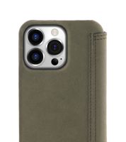 Minim (MM-10389) Minim Book Case - Olive Green, Apple iPhone 14 Pro