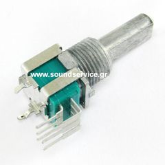 10mm STEREO 10KB ΠΟΤΕΝΣΙΟΜΕΤΡΟ ΠΕΡΙΣΤΡΟΦΙΚΟ ΣΑΣΙ ΑΞΟΝΑΣ FLAT 13mm + ΚΛΙΚ ΚΕΝΤΡΟ