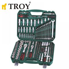 Troy σετ επαγγελματική κασετίνα εργαλείων (κλειδιά, καστανιές, καρυδάκια), 1/4" - 3/8" - 1/2", 219 τεμ.