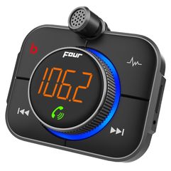 FOUR Mobile 4-FMTBT2.1 Bluetooth FM Transmitter Αυτοκινήτου Τεχνολογίας 5.0 Με Aux Και RGB Φωτισμό